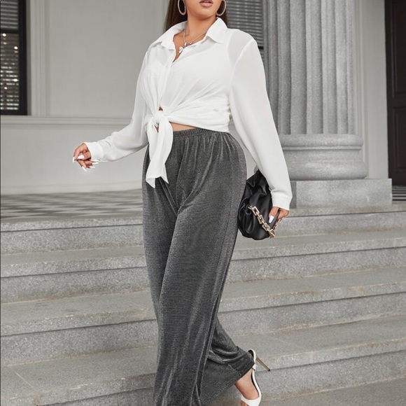 Boho Plus Size Slit Open back Button Shirt Top Blouse Black - Picture 10 of 10